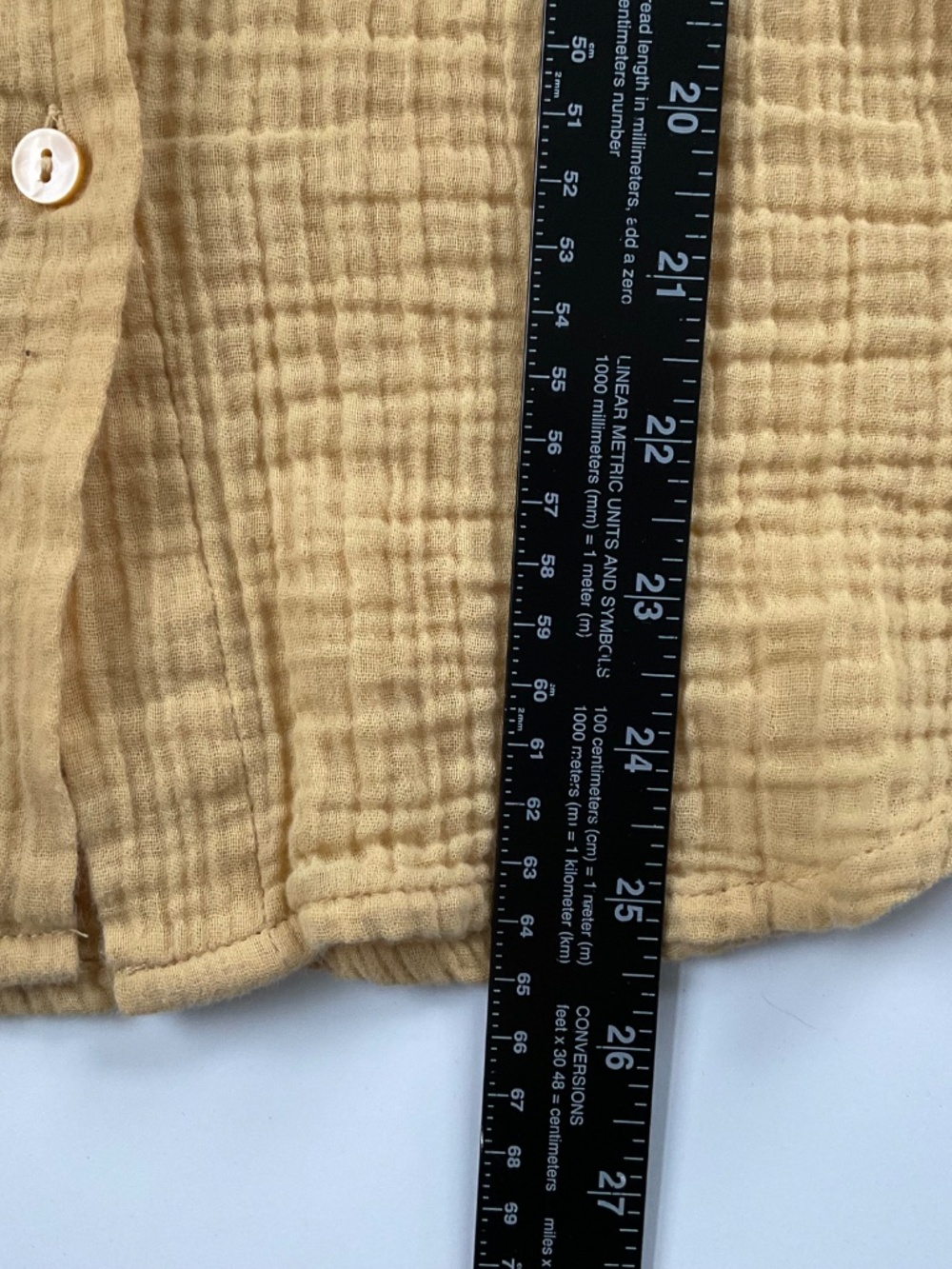 Abercrombie & Fitch Oversized Double Gauze Button Up Shirt Sz S Yellow Boho - Picture 5 of 10